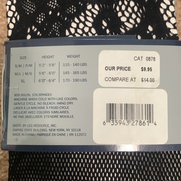 Anne Klein Black Tights S - Picture 3 of 3